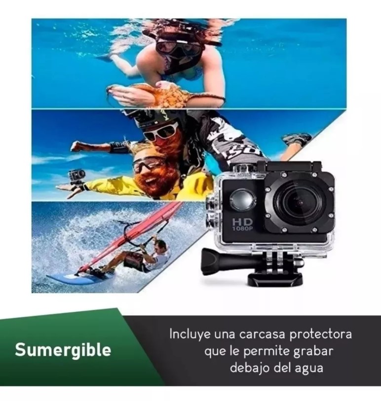 Camara Deportiva sumergible full hd - Imagen 2